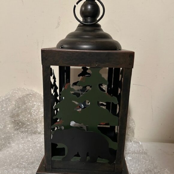 Lodge Forest metal Lantern with battery Tea light - SALE - Picture 2 of 5